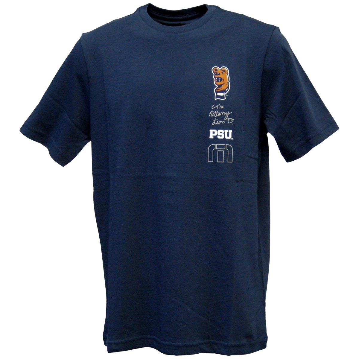 navy short sleeve TravisMathew t-shirt with Penn State Nittany Lion Mascot